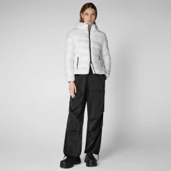 Save The Duck Animal-Free Steppjacken>Animal-free Damen-steppjacke Cosmary Mit Kapuze In Cremeweiß Cremefarben