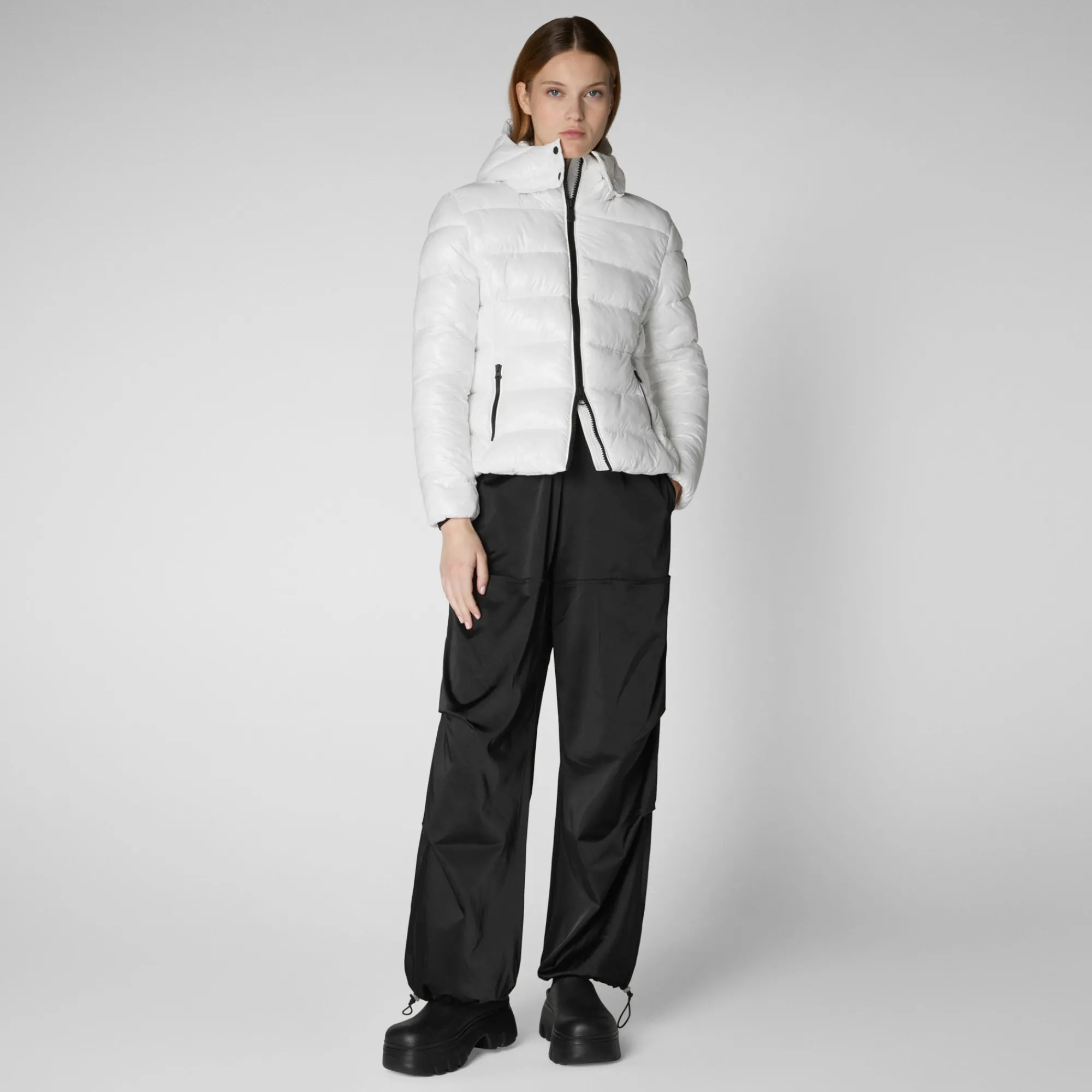 Save The Duck Animal-Free Steppjacken>Animal-free Damen-steppjacke Cosmary Mit Kapuze In Cremeweiß Cremefarben