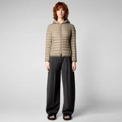 Save The Duck Animal-Free Steppjacken>Animal-free Damen-Steppjacke Daisy Mit Kapuze In Elefantengrau