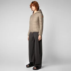 Save The Duck Animal-Free Steppjacken>Animal-free Damen-Steppjacke Daisy Mit Kapuze In Elefantengrau