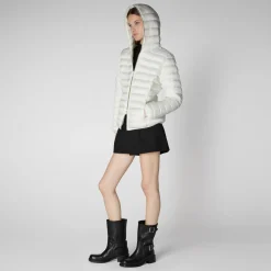 Save The Duck Animal-Free Steppjacken>Animal-free Damen-steppjacke Alexis Mit Kapuze In Cremeweiß Cremefarben