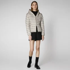 Save The Duck Animal-Free Steppjacken>Animal-free Damen-steppjacke Alexis Mit Kapuze In Hellbeige
