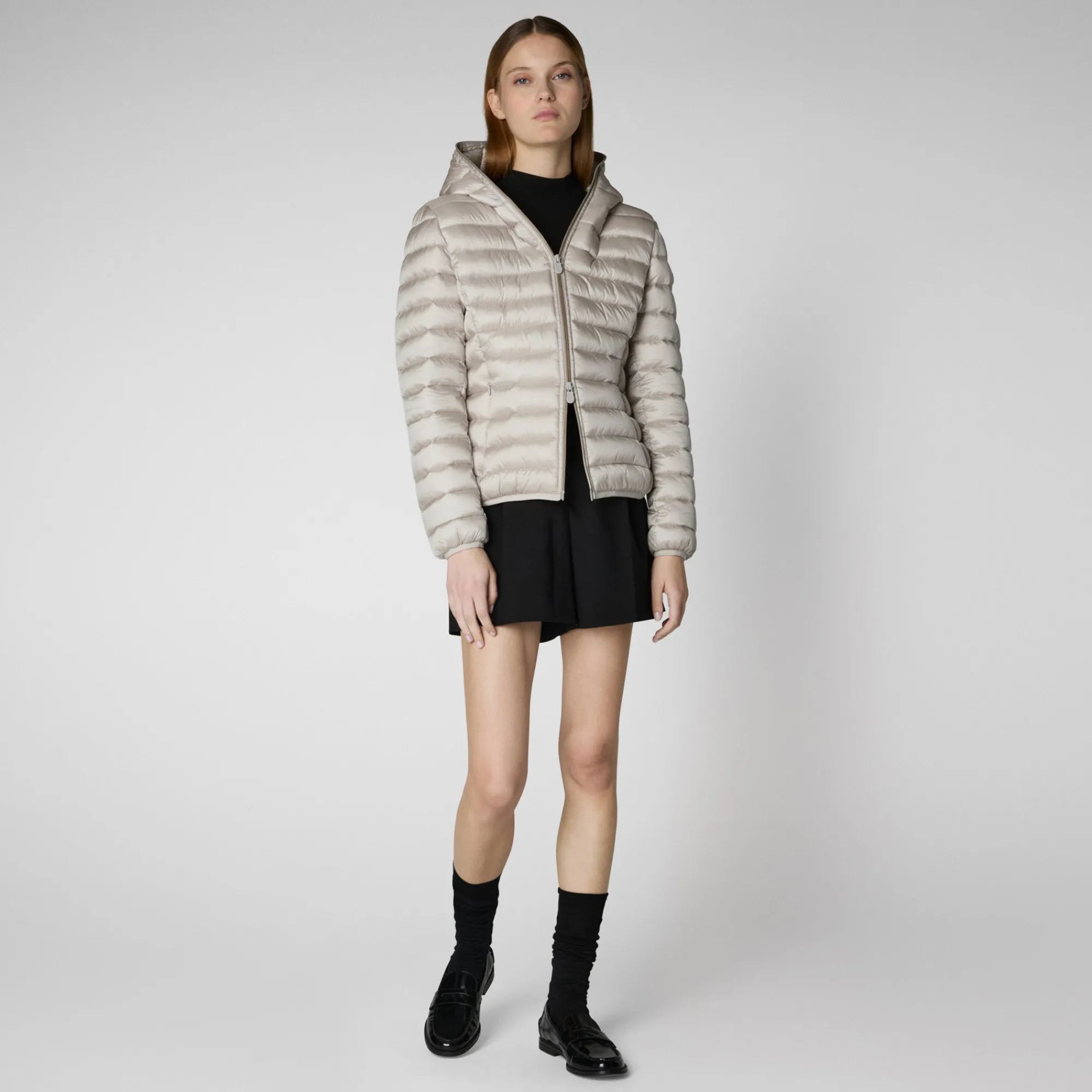 Save The Duck Animal-Free Steppjacken>Animal-free Damen-steppjacke Alexis Mit Kapuze In Hellbeige