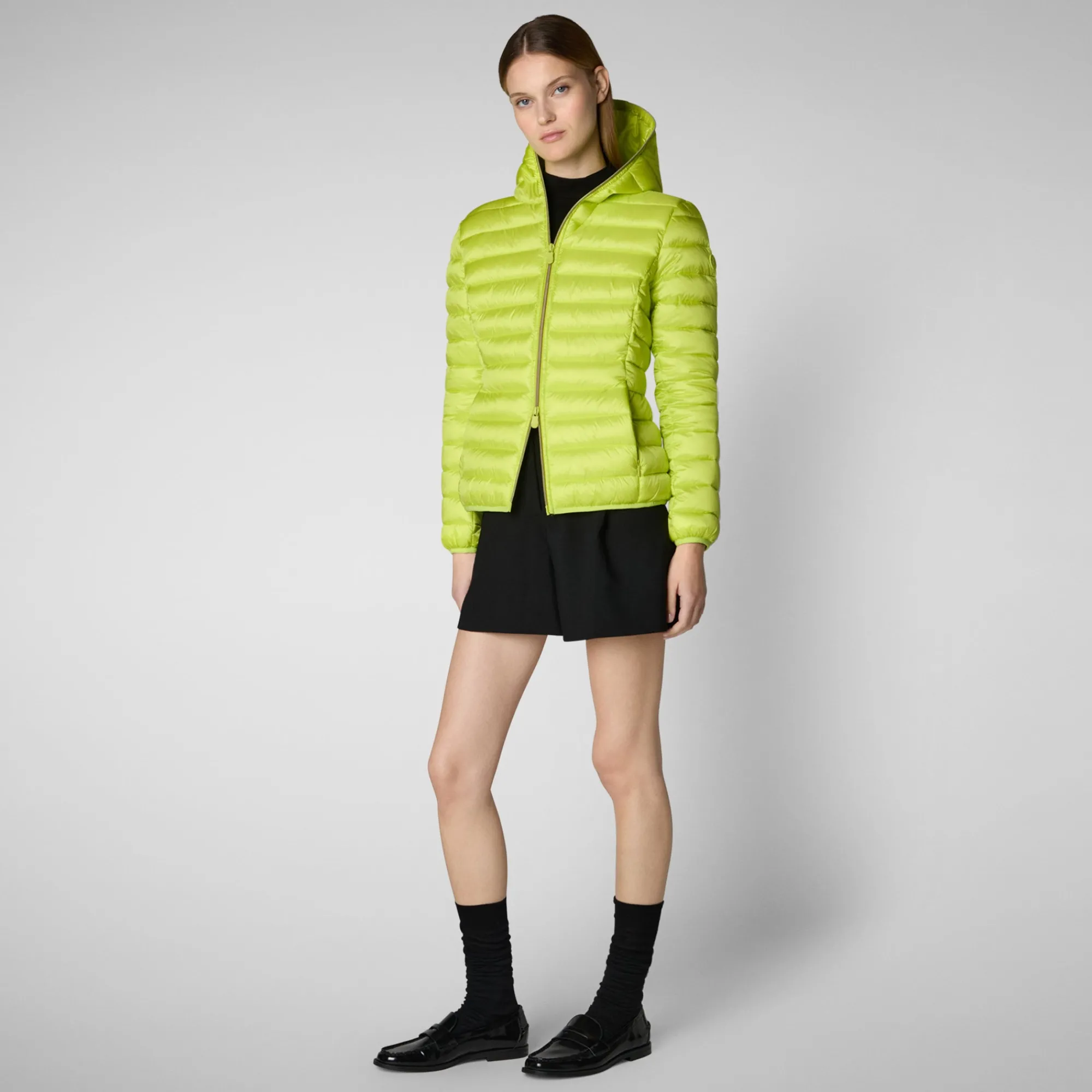 Save The Duck Animal-Free Steppjacken>Animal-free Damen-steppjacke Alexis Mit Kapuze In Lichen Green Limettengrün