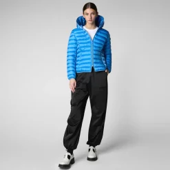 Save The Duck Animal-Free Steppjacken>Animal-free Damen-steppjacke Alexis Mit Kapuze In Coelinblau