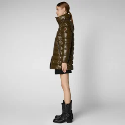 Save The Duck Animal-Free Steppjacken>Animal-free Damen-steppjacke Marjorie Mit Kapuze In Bark Green Vert militaire