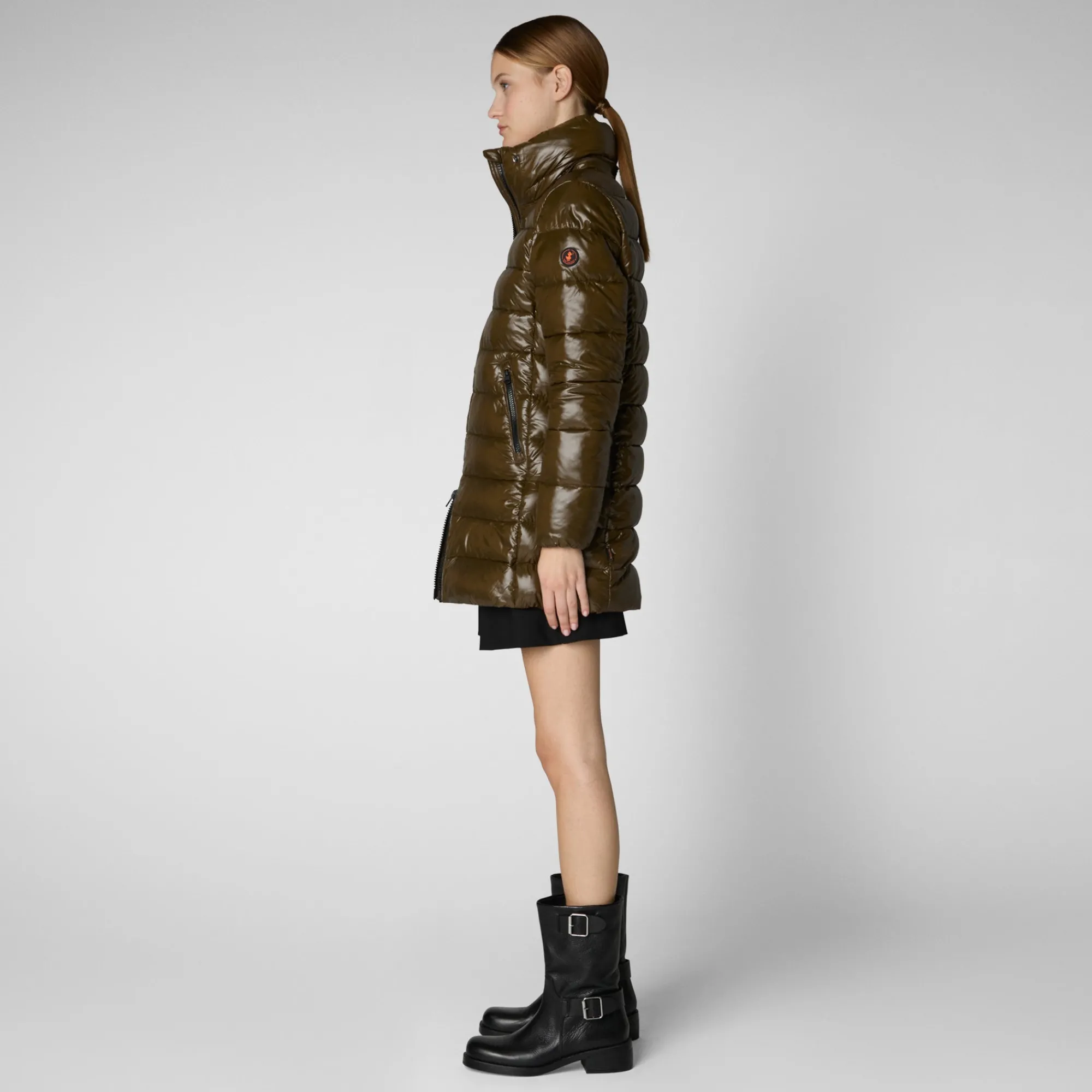 Save The Duck Animal-Free Steppjacken>Animal-free Damen-steppjacke Marjorie Mit Kapuze In Bark Green Vert militaire