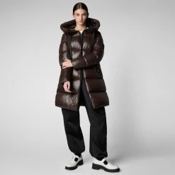 Save The Duck Animal-Free Steppjacken>Animal-free Damen-steppjacke Isabel Mit Kapuze In Braunschwarz