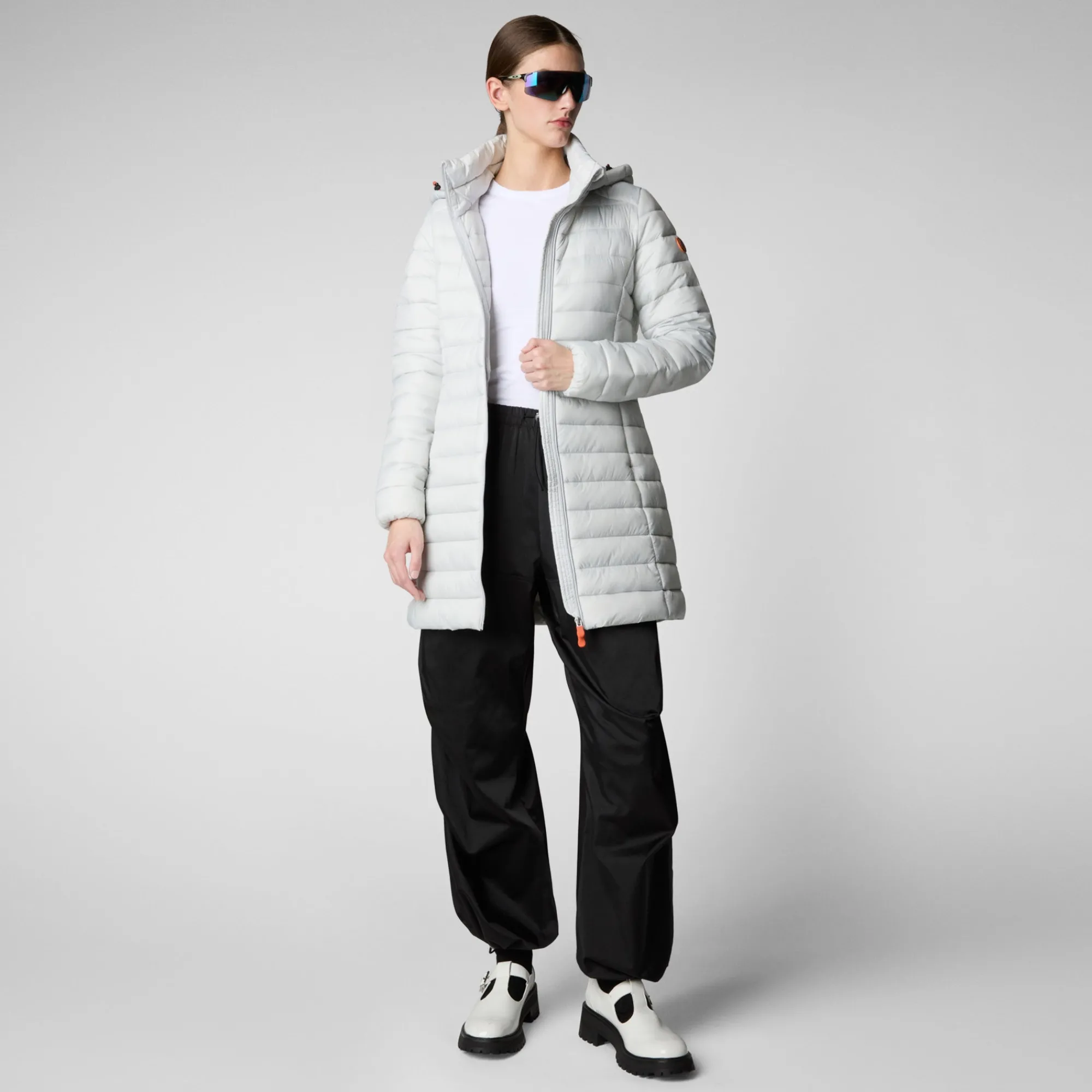 Save The Duck Animal-Free Steppjacken>Animal-free Damen-steppjacke Carol Mit Kapuze In Frozen Grey Frostgrau