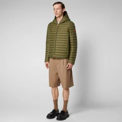 Save The Duck Animal-Free Steppjacken>Animal-free Herren-Steppjacke Donald Mit Kapuze In Olivgrün