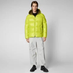 Save The Duck Animal-Free Steppjacken>Animal-free Herren-steppjacke Edgard Mit Kapuze In Lichen Green Limettengrün