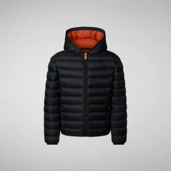Save The Duck Animal-Free Steppjacken>Animal-free Jungen-steppjacke Dony In Schwarz And Ginger Lining Schwarz und ginger lining