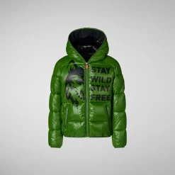 Save The Duck Animal-Free Steppjacken>Animal-free Jungen-steppjacke Keegan In Grass Green Wolf Pri Grasgrüner Druck