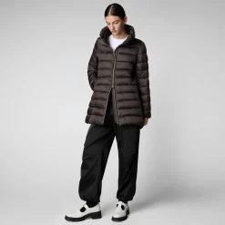 Save The Duck Animal-Free Steppjacken>Damen Regenmantel Lydia In Braunschwarz