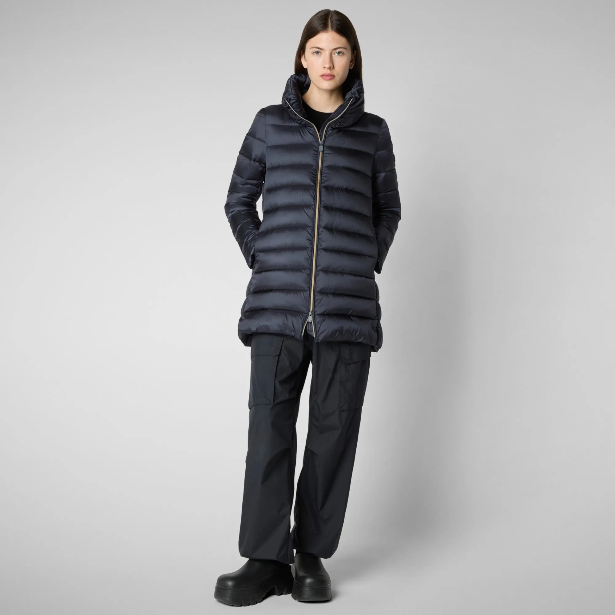 Save The Duck Animal-Free Steppjacken>Damen Regenmantel Lydia In Blau Schwarz Blauschwarz
