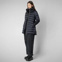 Save The Duck Animal-Free Steppjacken>Damen Regenmantel Lydia In Blau Schwarz Blauschwarz