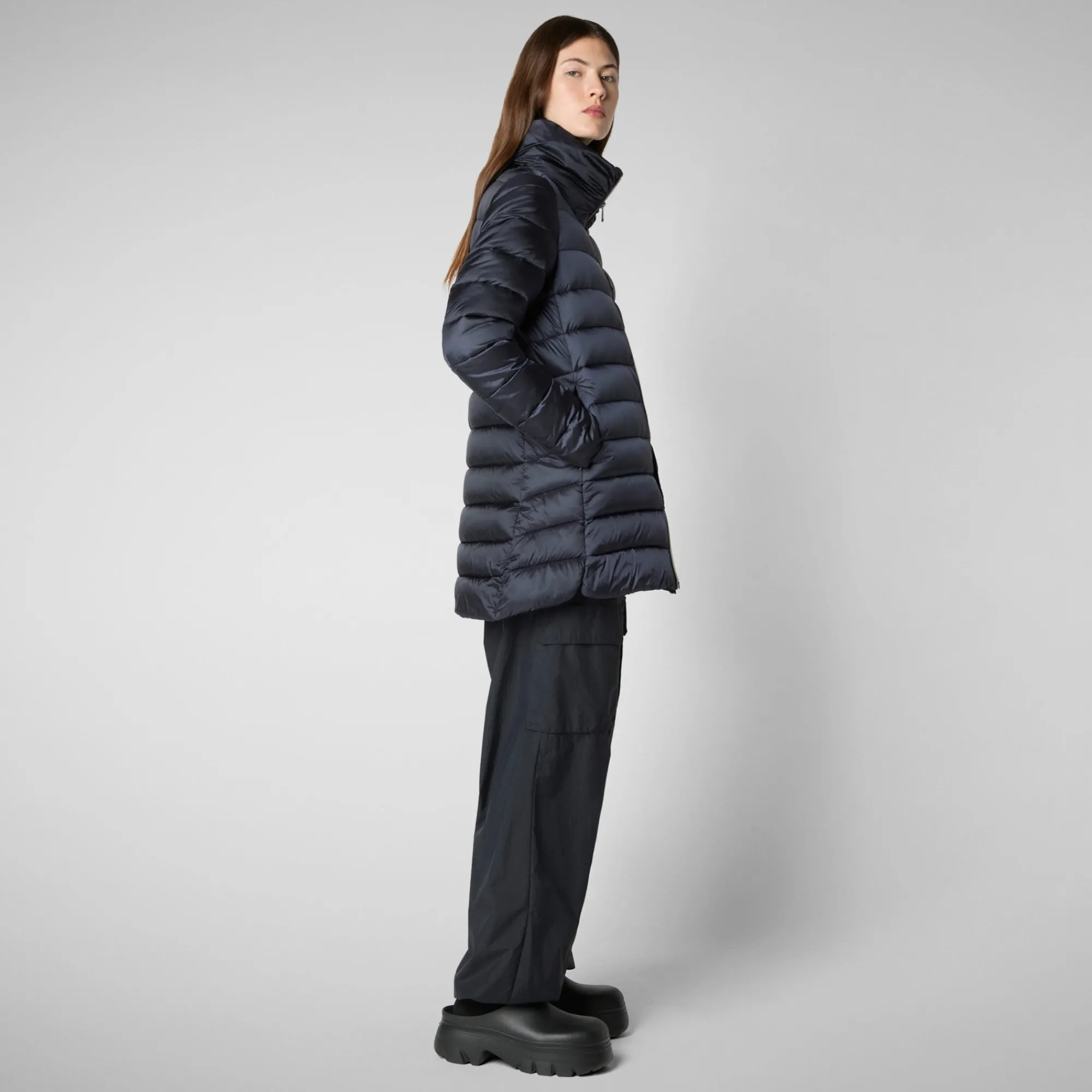 Save The Duck Animal-Free Steppjacken>Damen Regenmantel Lydia In Blau Schwarz Blauschwarz