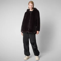 Save The Duck Jacken>Damen-steppjacke Bridget Mit Kapuze In Braunschwarz