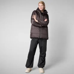 Save The Duck Jacken>Damen-steppjacke Bridget Mit Kapuze In Braunschwarz