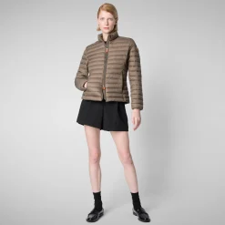 Save The Duck Animal-Free Steppjacken>Damen-steppjacke Carly In Schlamm-grau