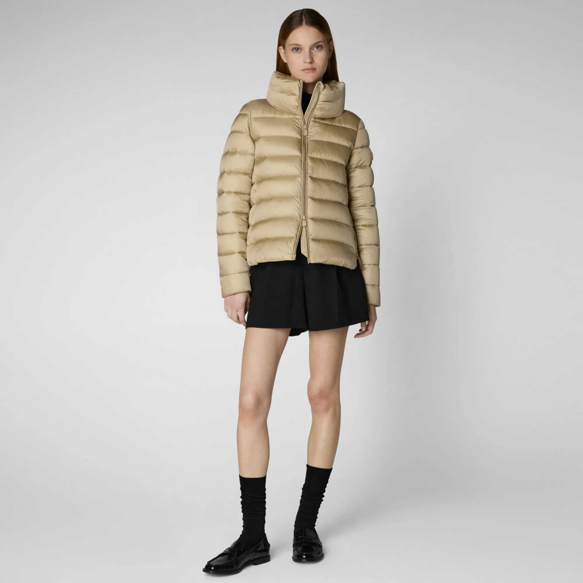 Save The Duck Animal-Free Steppjacken>Damen-steppjacke Elsie In Wood Beige Holz Beige