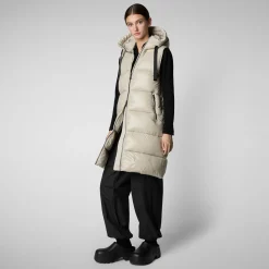 Save The Duck Westen>Damen-steppweste Iria Mit Kapuze In Hellbeige