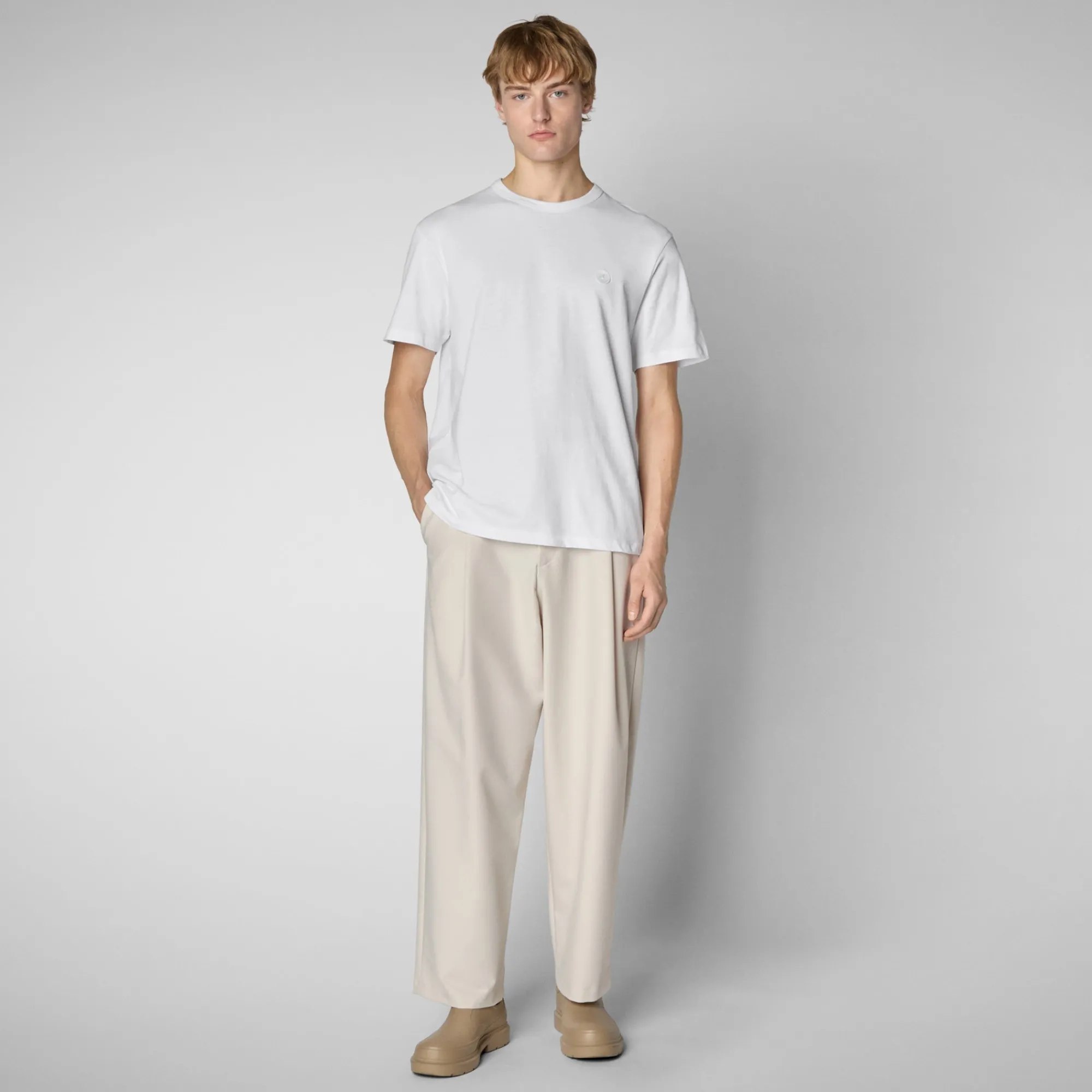 Save The Duck T-Shirts & Sweatshirts>Herren T-shirt Bram In Cremeweiß Cremefarben