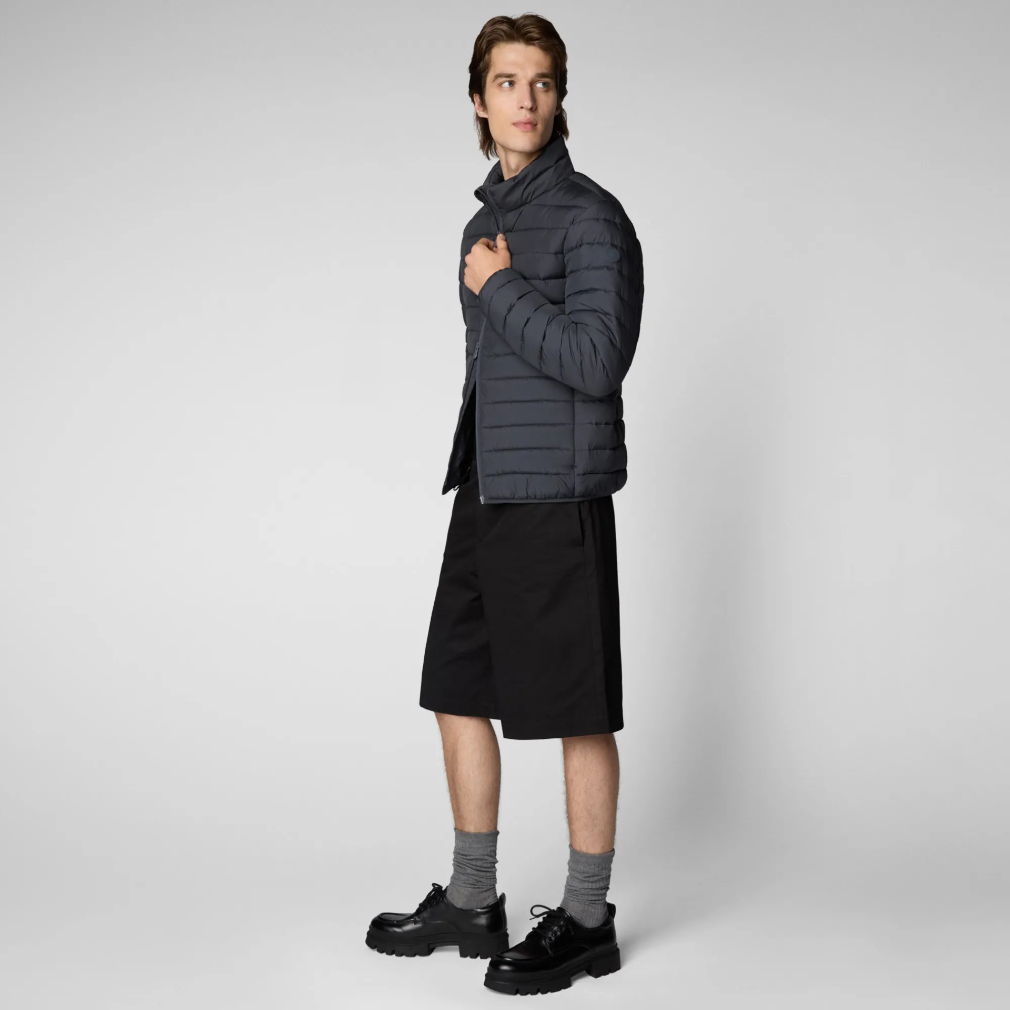 Save The Duck Animal-Free Steppjacken>Herrenjacke Erion In Grey Schwarz Grauschwarz
