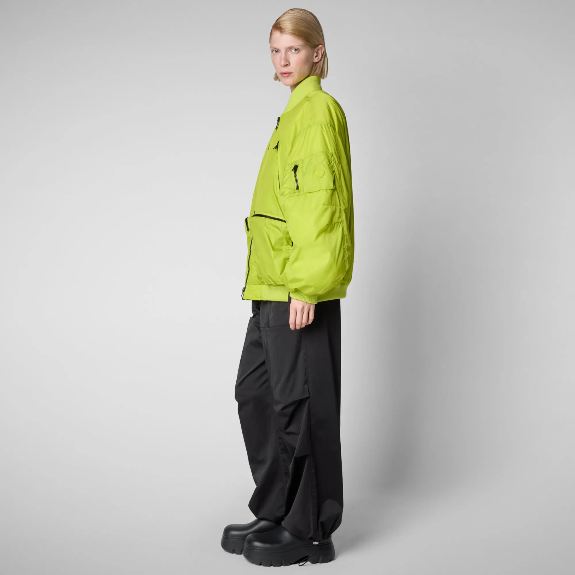 Save The Duck Jacken|Jacken>Unisex-Bomberjacke Usher In Limettengrün