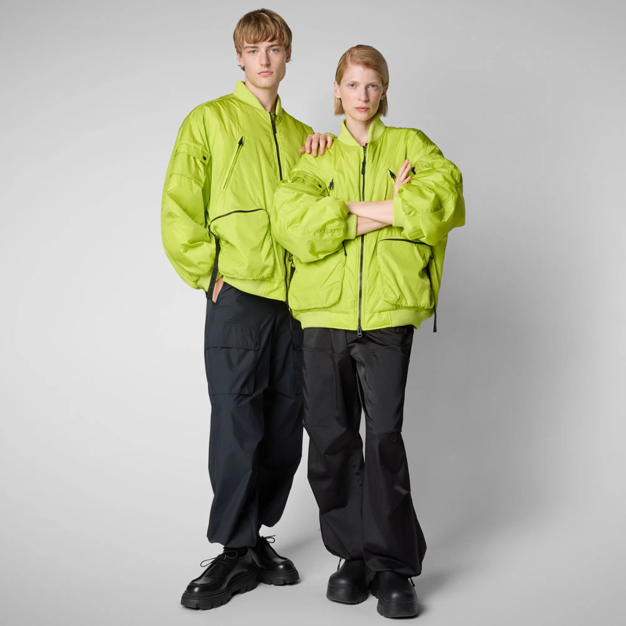 Save The Duck Jacken|Jacken>Unisex-Bomberjacke Usher In Limettengrün